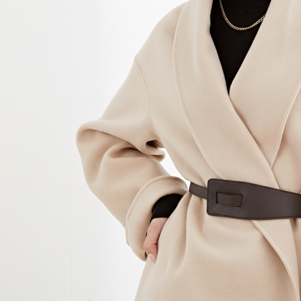 Loravelle - Wide Lapel Wrap Coat Autumn Winter Layering — view 6 of 6