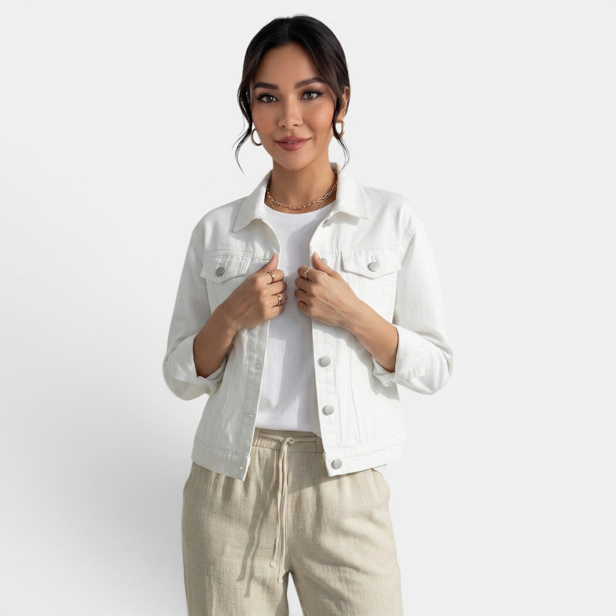 Marlette - Fitted Denim Jacket Casual Weekend Wear