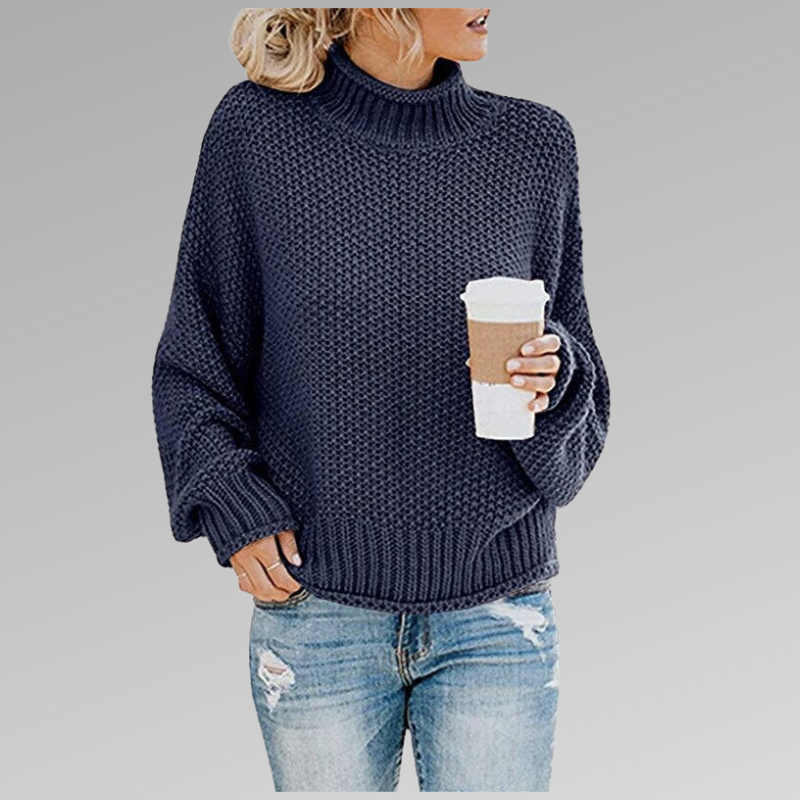 Wolvara - Chunky Knit Turtleneck Sweater Everyday Wear — view 7 of 9