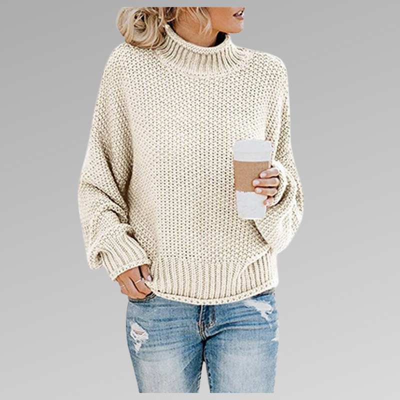 Wolvara - Chunky Knit Turtleneck Sweater Everyday Wear — view 8 of 9
