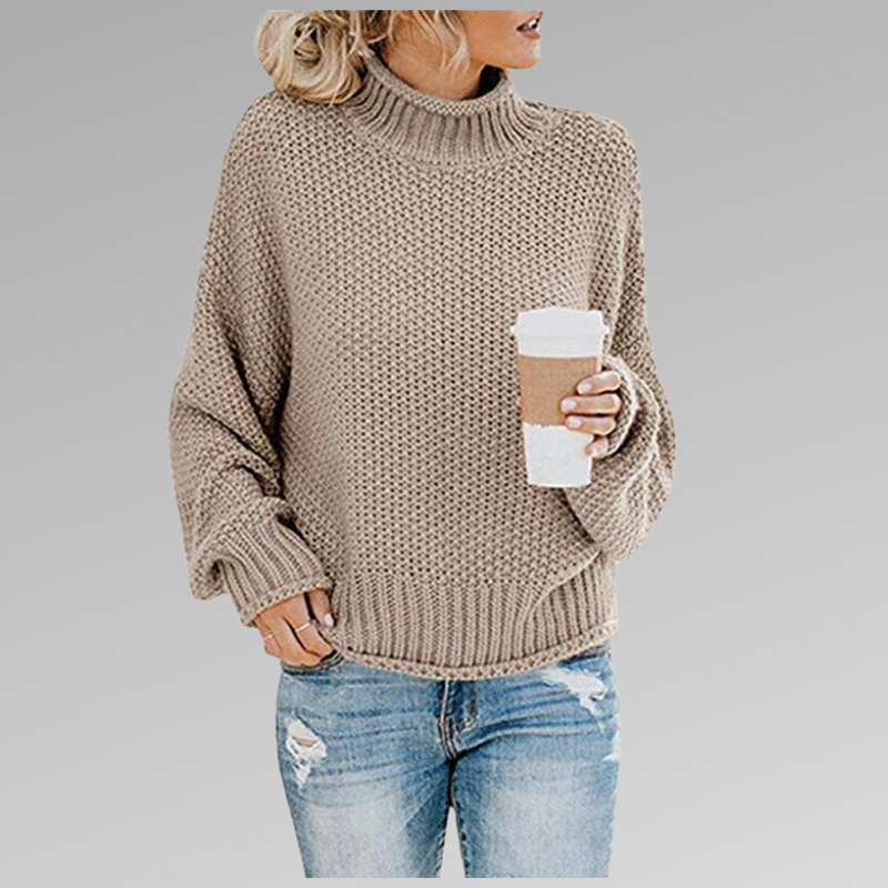 Wolvara - Chunky Knit Turtleneck Sweater Everyday Wear — view 9 of 9