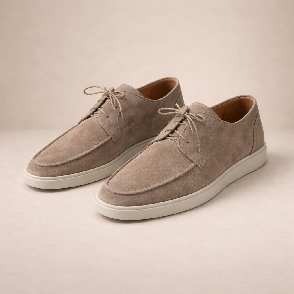Marchetto - Suede Lace-Up Loafers Smart Casual Wear