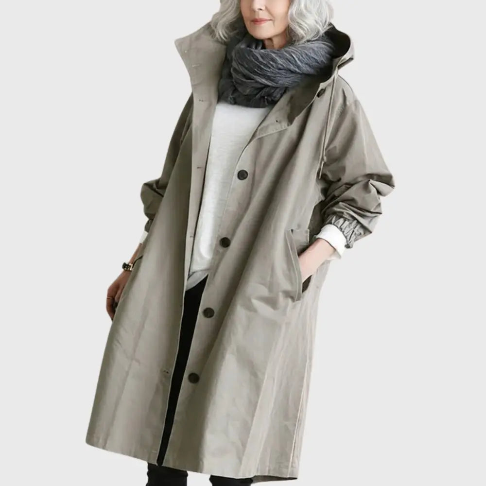 Marlowena - Hooded Waterproof Coat For Rainy Commutes