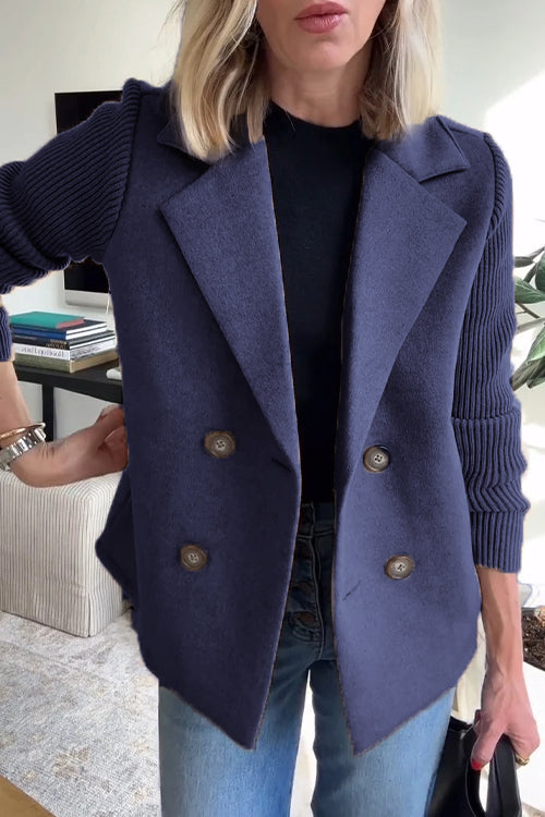 Marnello - Ribbed Knit Blazer Coat Cool Weather Office Days — view 9 of 11