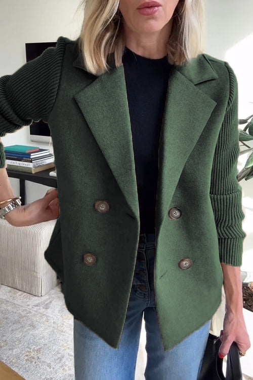 Marnello - Ribbed Knit Blazer Coat Cool Weather Office Days — view 11 of 11