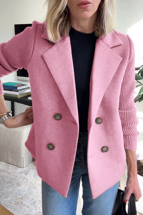 Marnello - Ribbed Knit Blazer Coat Cool Weather Office Days — view 10 of 11