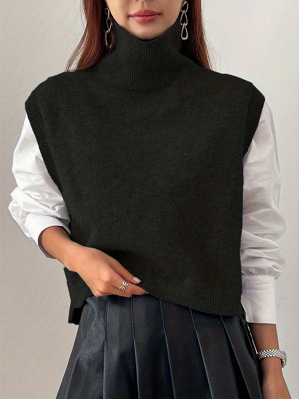 Marolin - High Neck Knit Vest Layering Essential — view 10 of 10