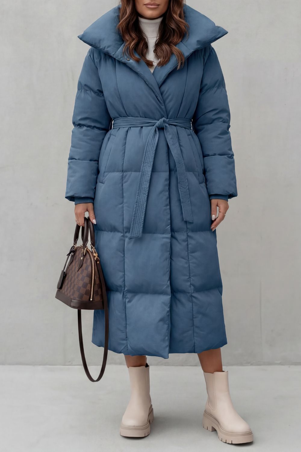 Novaline - Belted Long Puffer Coat Winter Wear — view 6 of 6