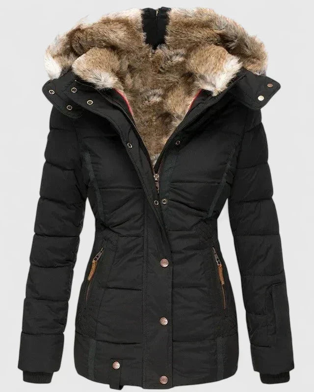 Novessa - Faux Fur Trim Winter Coat Cold Weather Outings — view 2 of 6