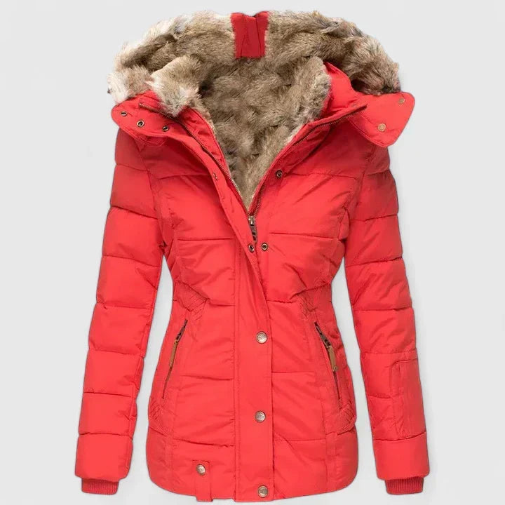 Novessa - Faux Fur Trim Winter Coat Cold Weather Outings — view 5 of 6
