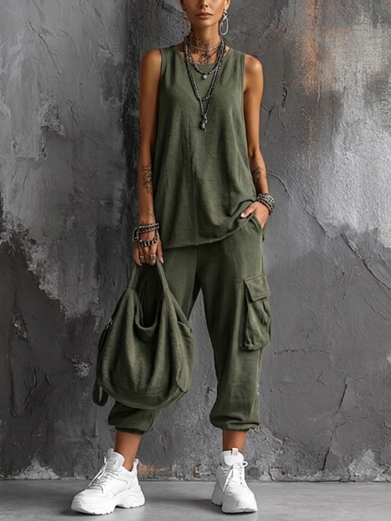 Cassiva - Casual Jersey Tee And Shorts Set — view 2 of 8