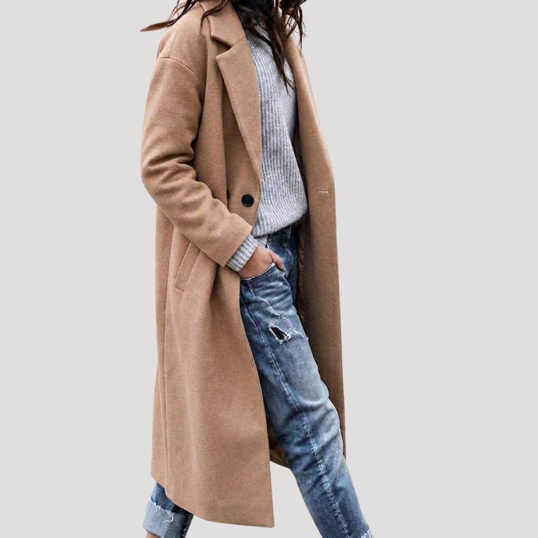 Palenne - Longline Single Button Coat Everyday Outerwear