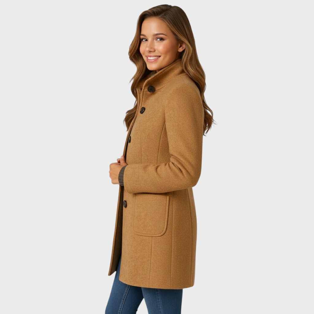 Verdelle - Long Wool-Blend Coat Winter Office Wear — view 2 of 9
