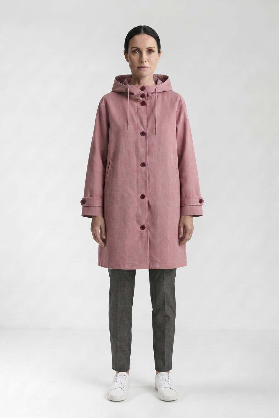 Rainette - Hooded Button Front Raincoat City Wear — view 6 of 10