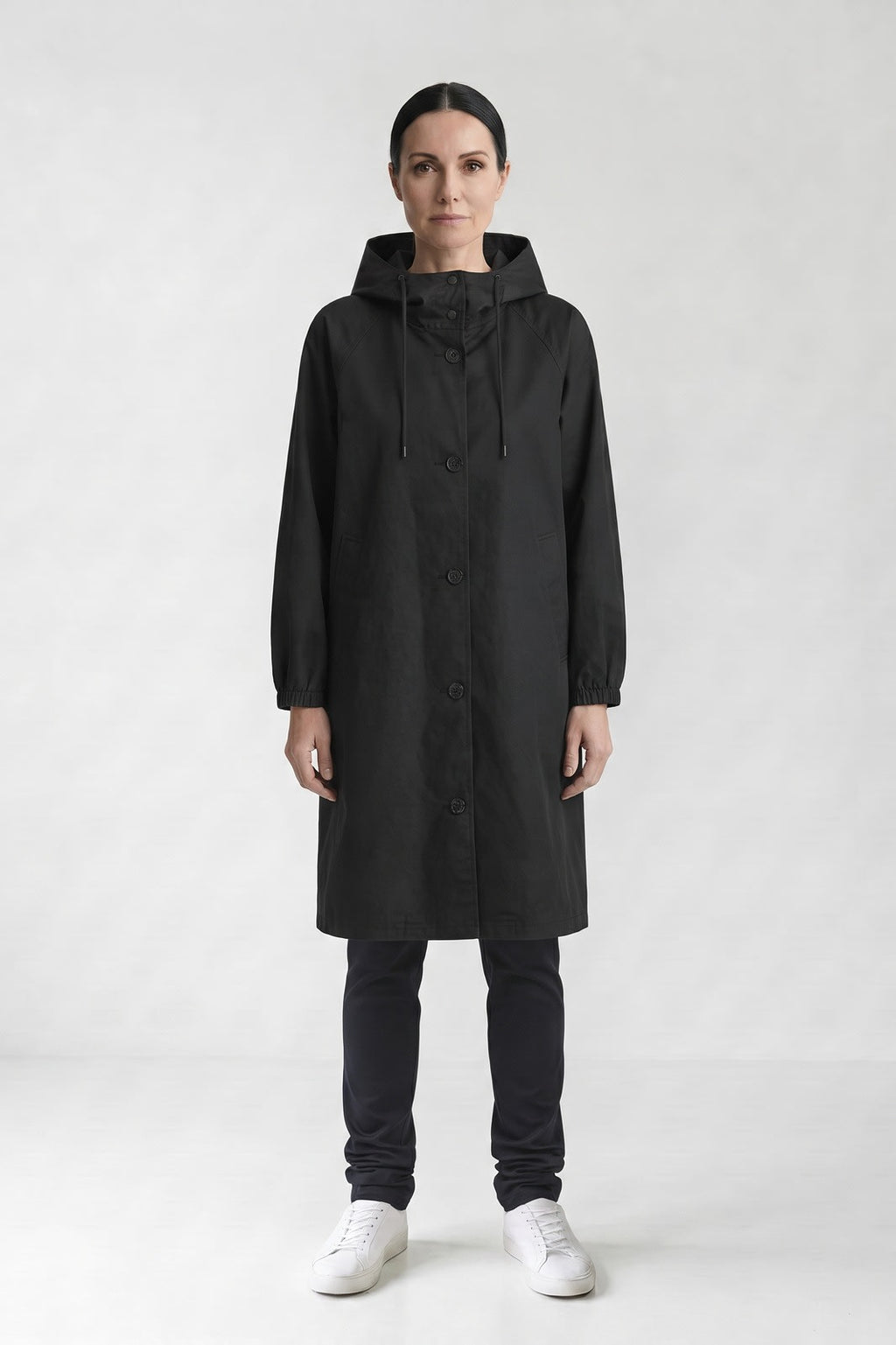Rainette - Hooded Button Front Raincoat City Wear — view 8 of 10