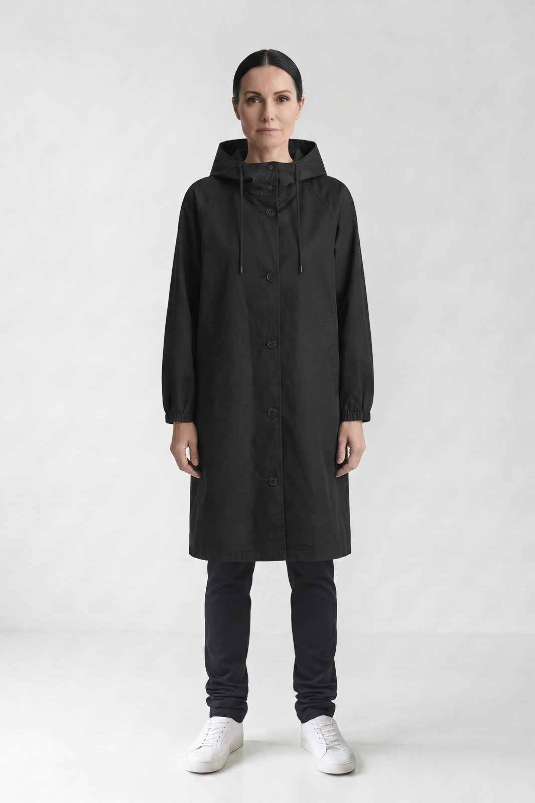 Rainette - Hooded Button Front Raincoat City Wear — view 8 of 10