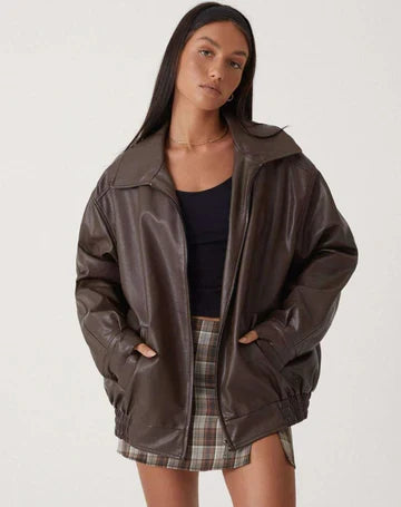 Ravendra - Oversized Leather Jacket Autumn Winter Layering — view 10 of 10