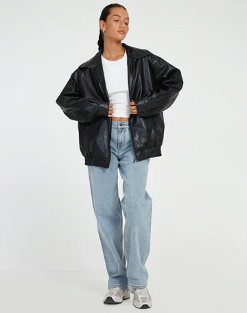 Ravendra - Oversized Leather Jacket Autumn Winter Layering — view 2 of 10