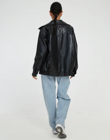 Ravendra - Oversized Leather Jacket Autumn Winter Layering — view 6 of 10