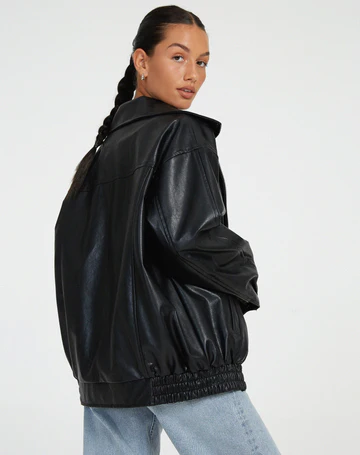 Ravendra - Oversized Leather Jacket Autumn Winter Layering — view 8 of 10