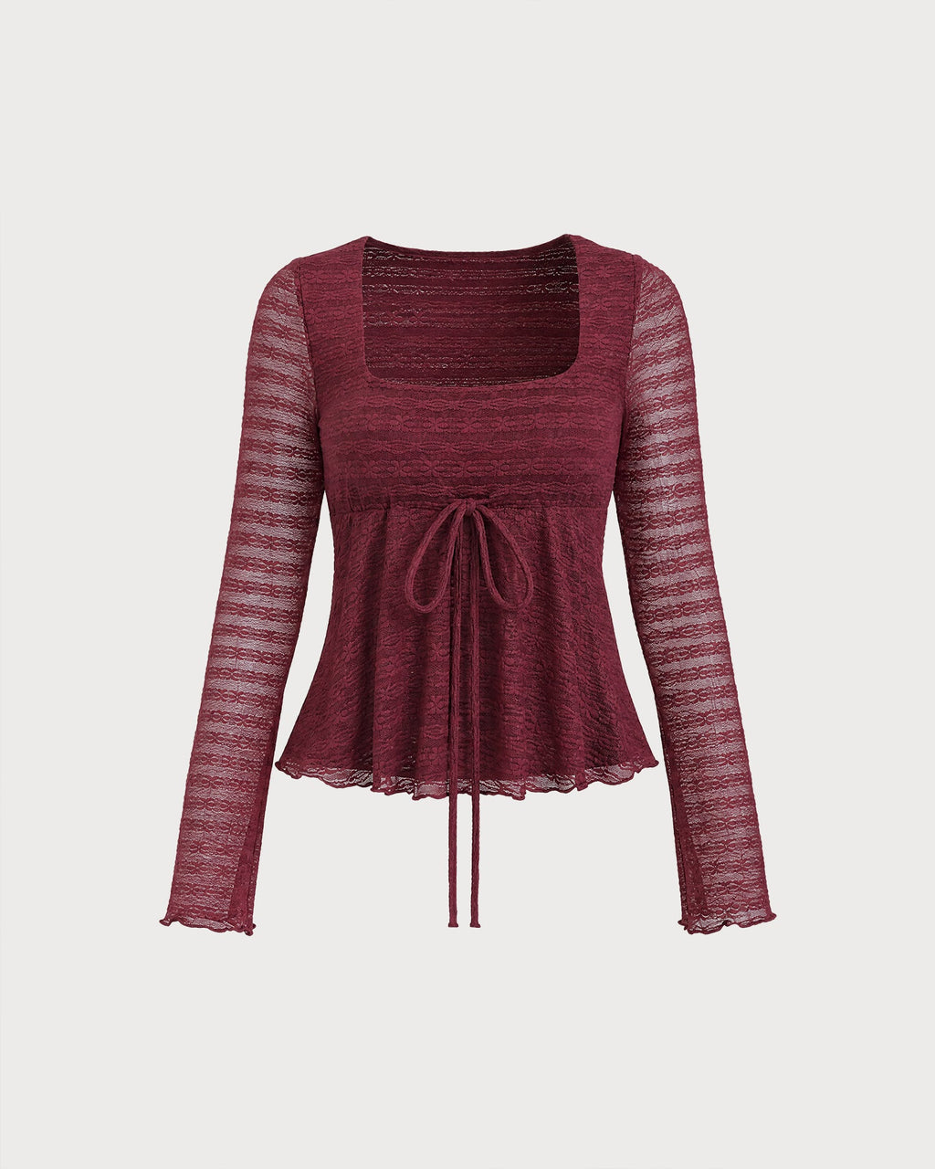 Rosellina - Square Neck Floral Knit Tee Autumn Layering — view 3 of 5
