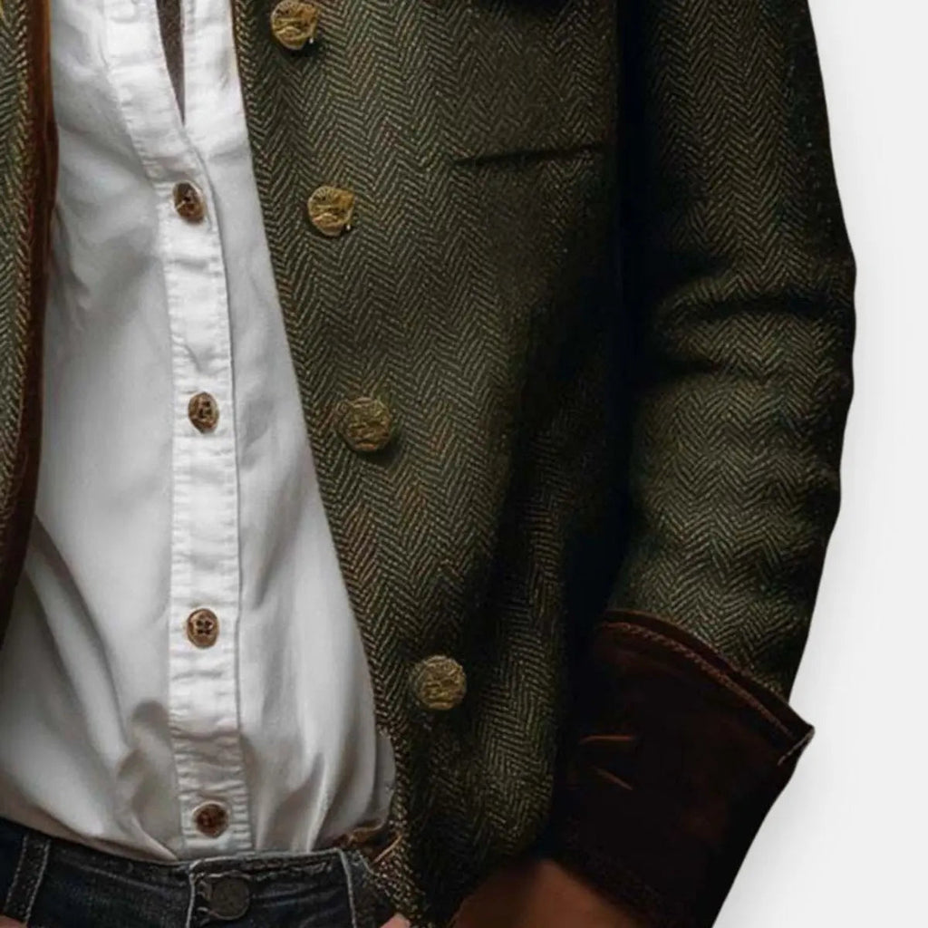 Rowanby - Herringbone Tweed Utility Jacket Smart Casual Layering — view 3 of 5