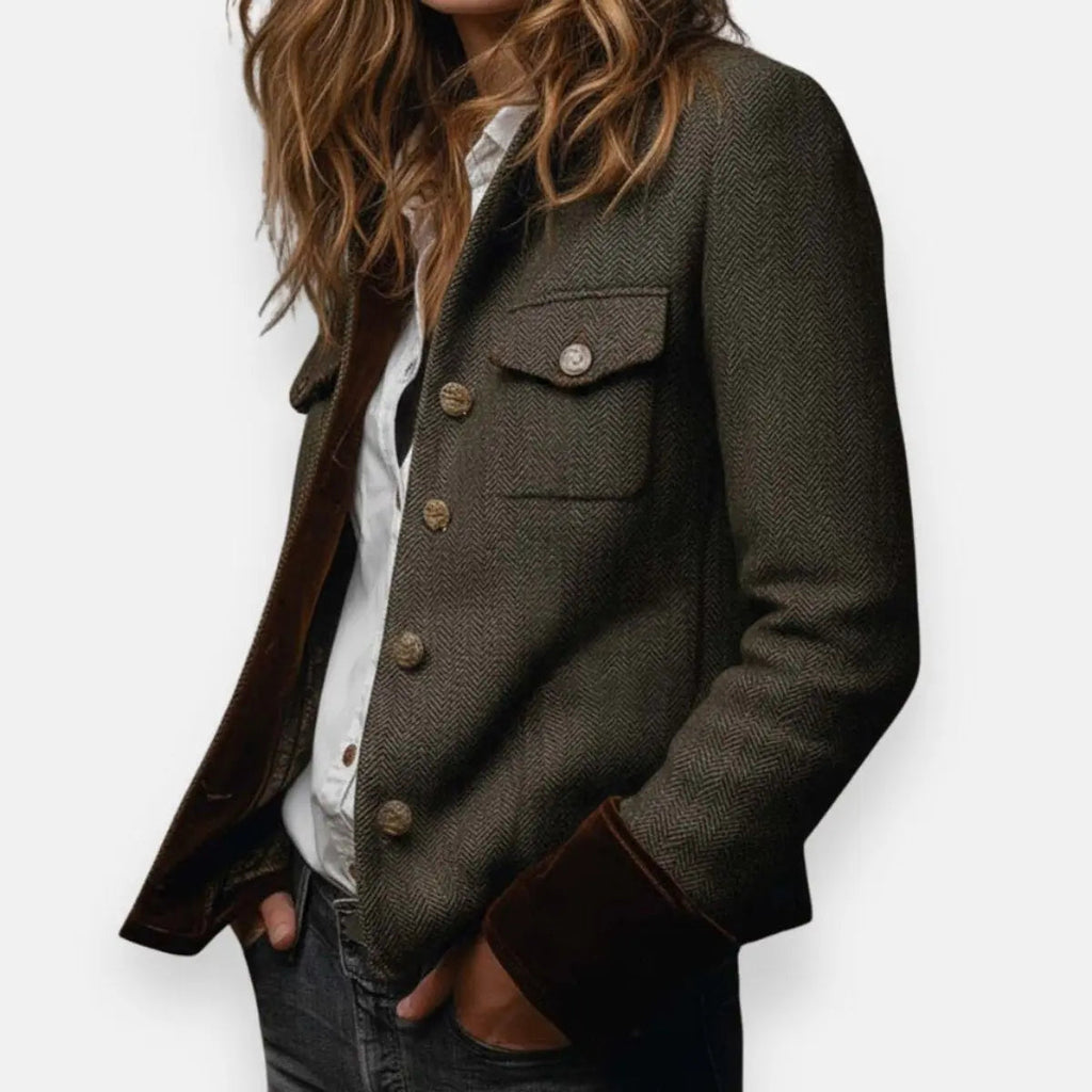 Rowanby - Herringbone Tweed Utility Jacket Smart Casual Layering — view 4 of 5