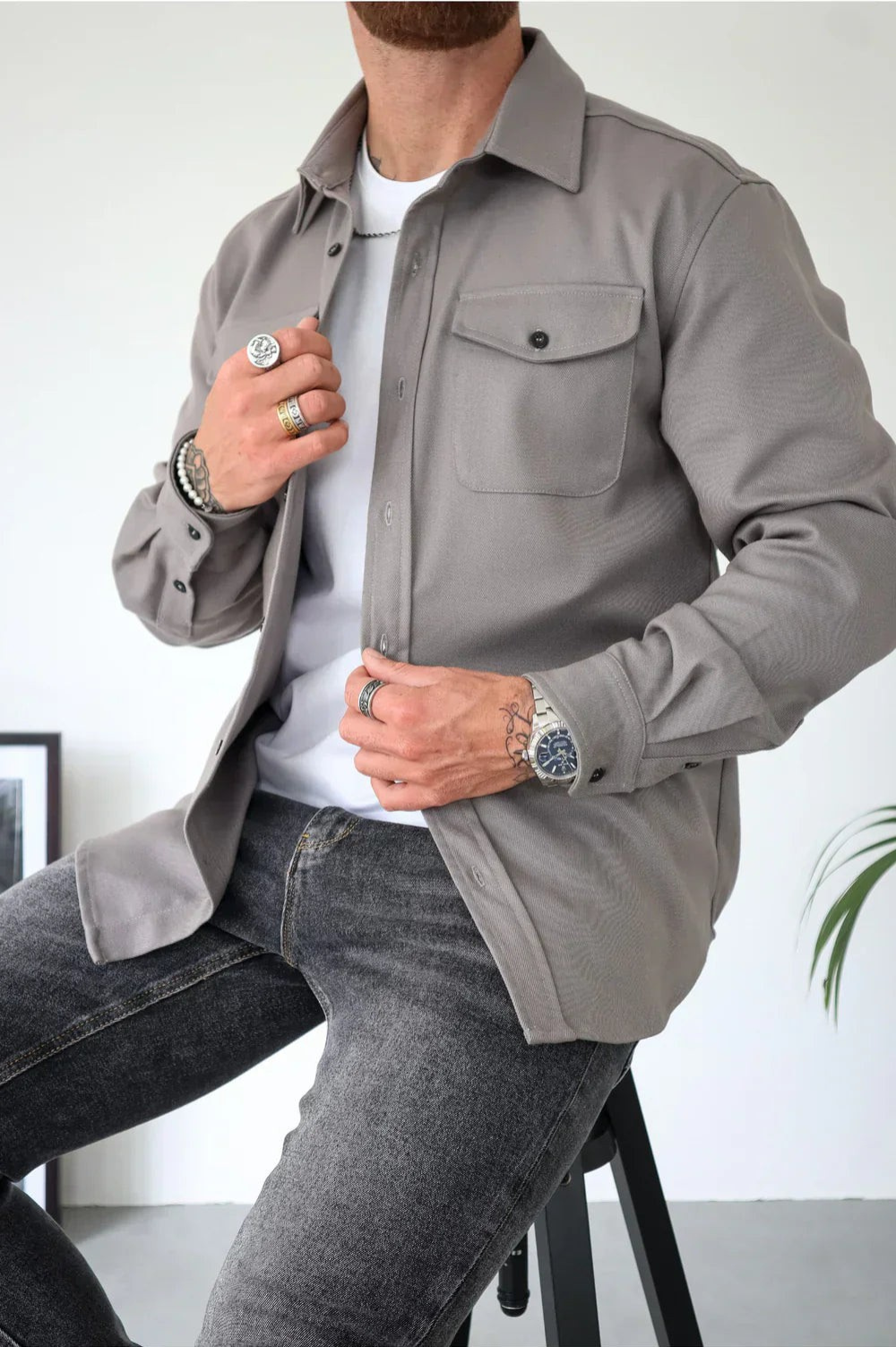 Corveth - Button-Up Overshirt For Layering