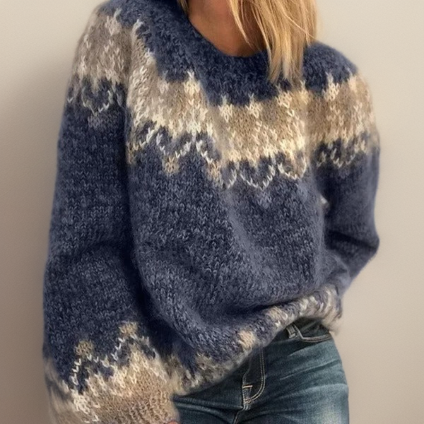 Snjora - Fair Isle Knit Sweater Winter Wear