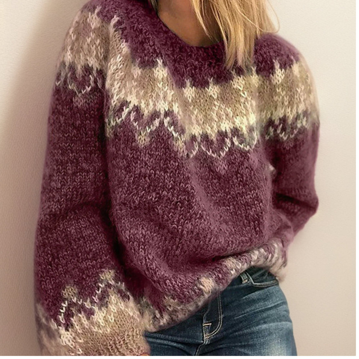 Snjora - Fair Isle Knit Sweater Winter Wear — view 2 of 4