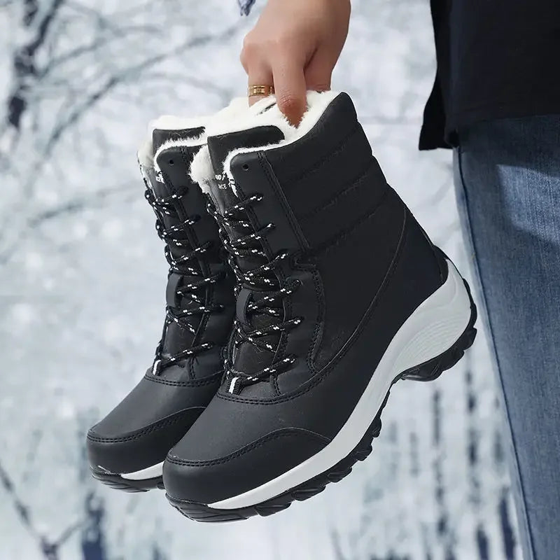 Snowhaven - Fur-Lined Platform Snow Boots Winter Wear