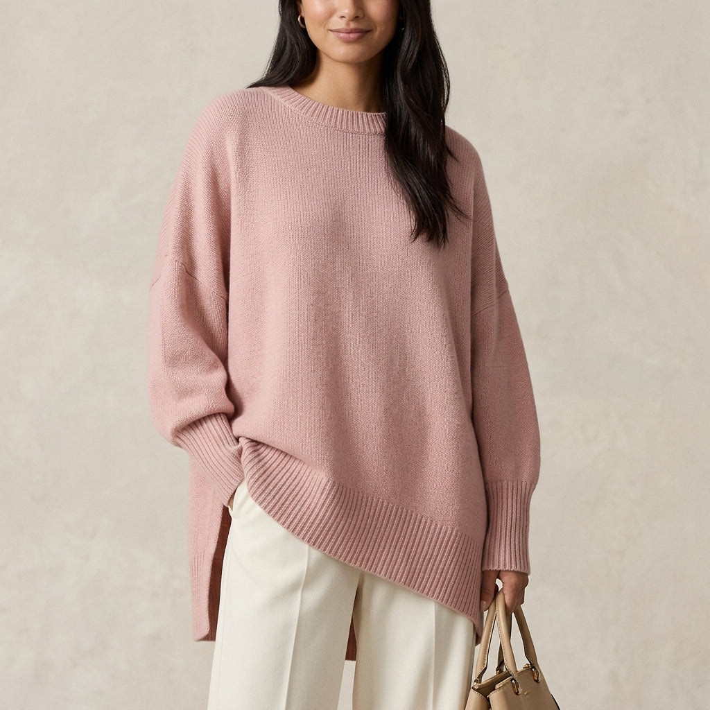 Sonnetta - Draped Knit Pullover Sweater Work To Weekend