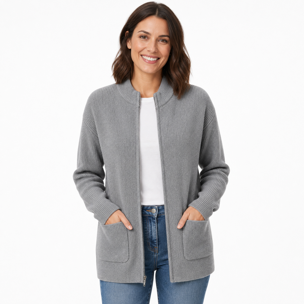 Sorella - Zip Up Knit Jacket Cool Weather Layering