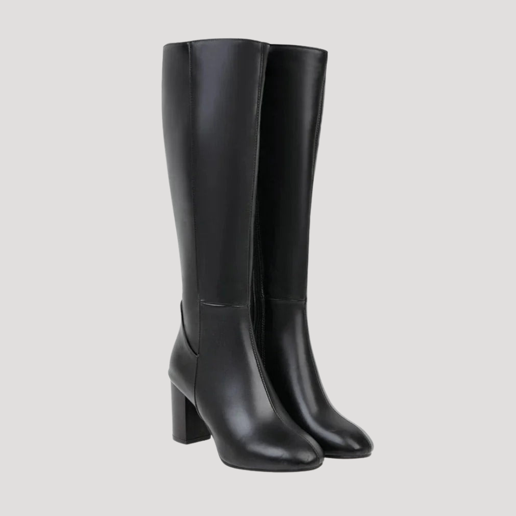 Tallena - Knee High Block Heel Boots Smart Everyday Wear