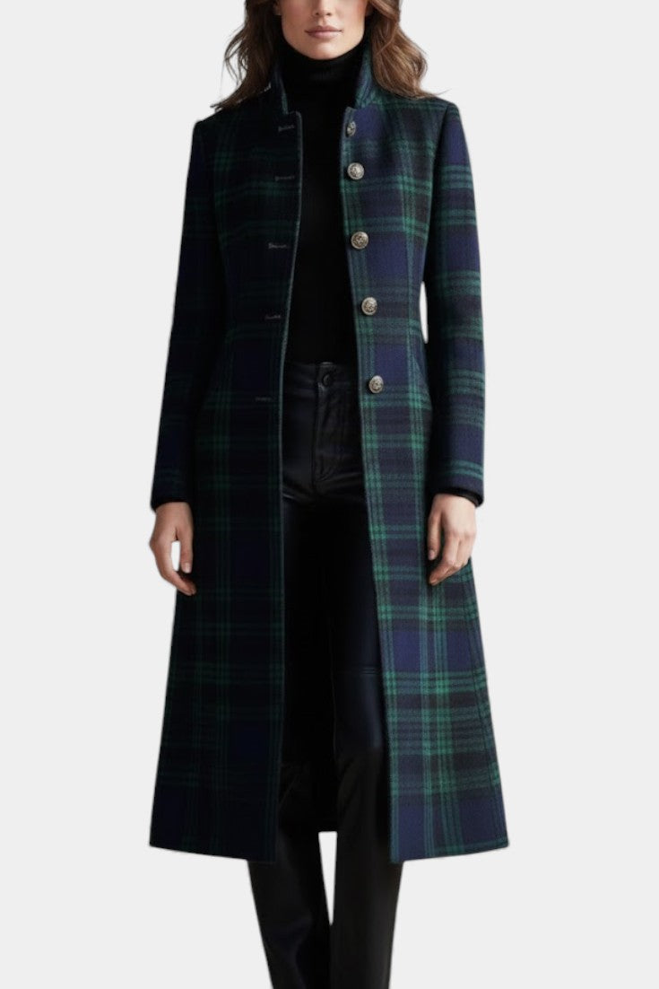Tessalon - Checkered Structured Midi Coat Autumn Winter Wear — view 4 of 5
