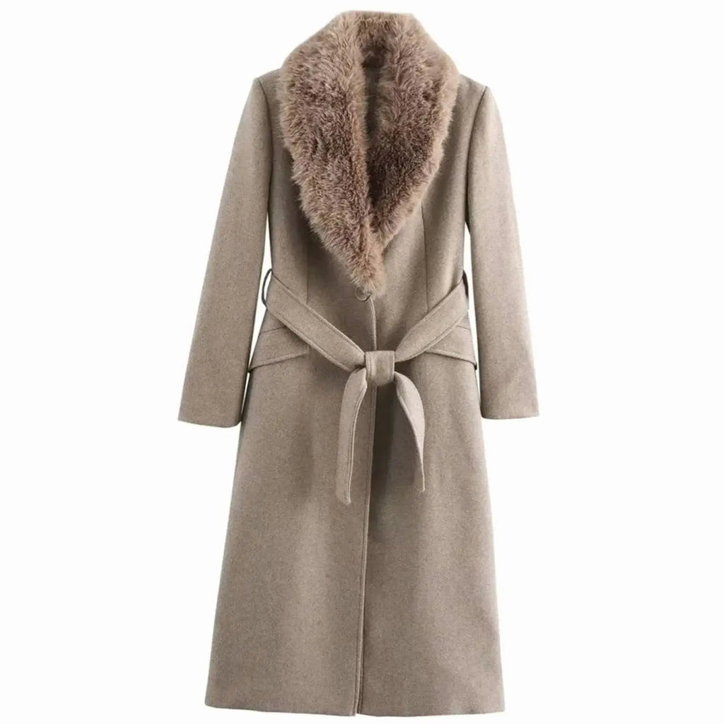 Vantelle - Long Winter Coat With Fur Trim