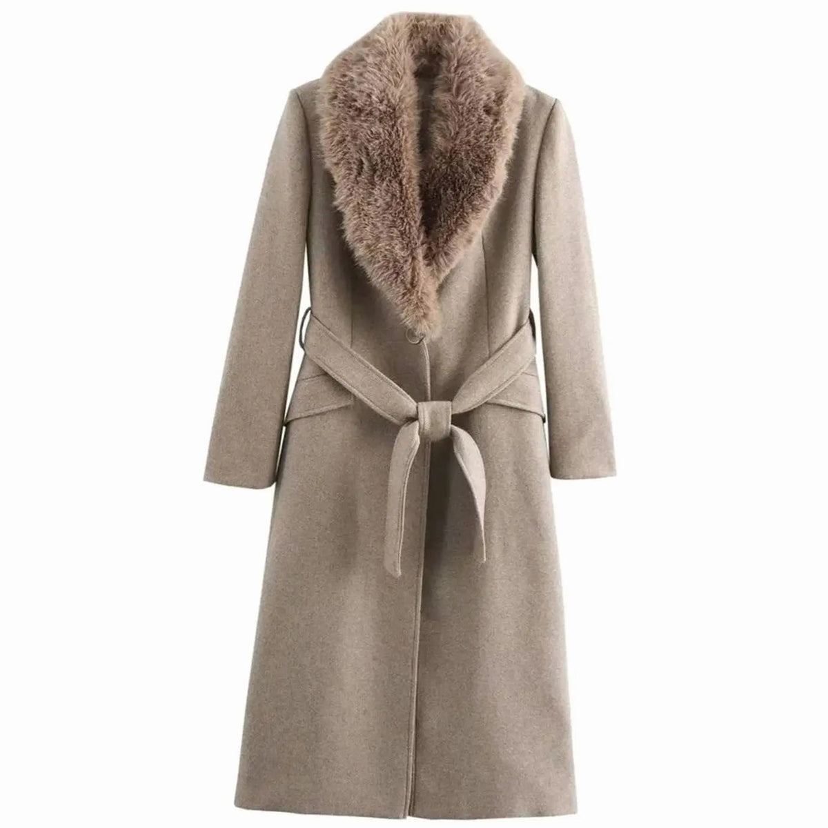 Vantelle - Long Winter Coat With Fur Trim