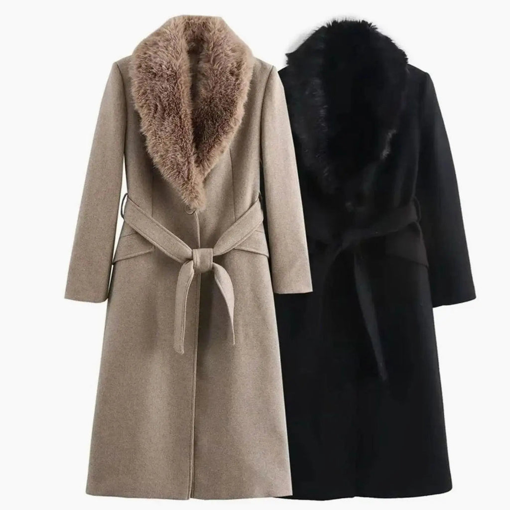 Vantelle - Long Winter Coat With Fur Trim — view 5 of 6