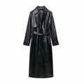 Vareska - Faux Leather Trench Coat Autumn Layering — view 3 of 5