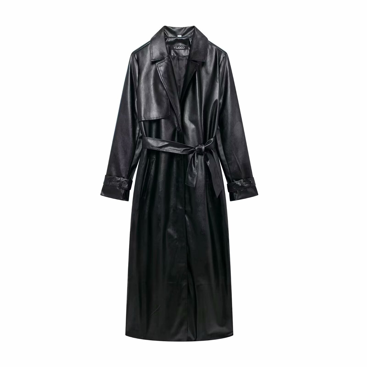 Vareska - Faux Leather Trench Coat Autumn Layering — view 3 of 5