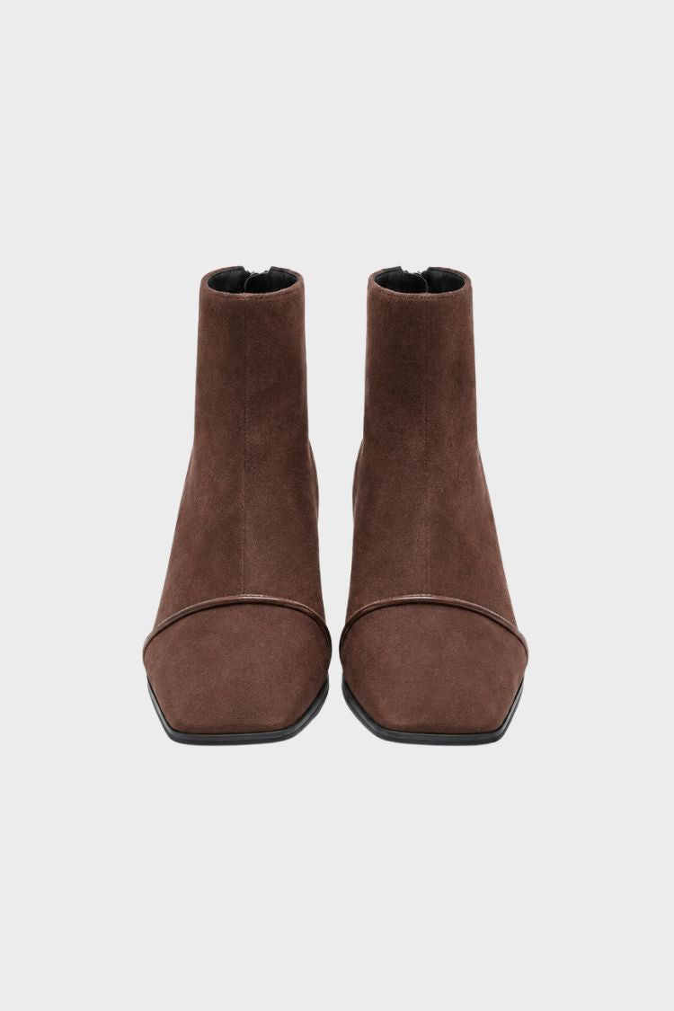 Verdana - Square Toe Block Heel Ankle Boots