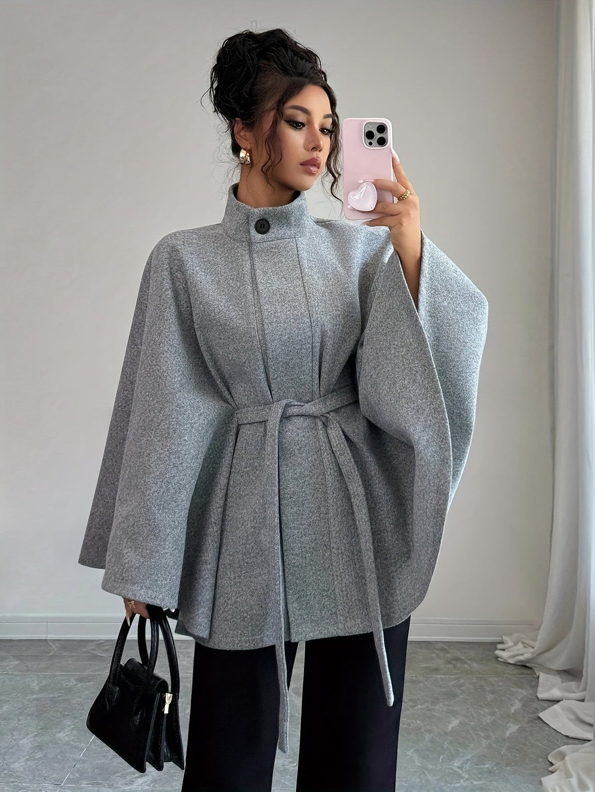 Verdessa - Belted Cape Coat Smart Occasion Outerwear