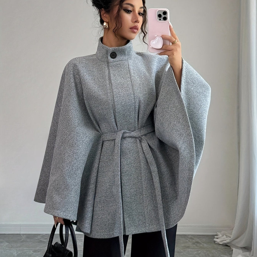 Verdessa - Belted Cape Coat Smart Occasion Outerwear — view 6 of 8