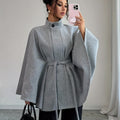Verdessa - Belted Cape Coat Smart Occasion Outerwear — view 6 of 8