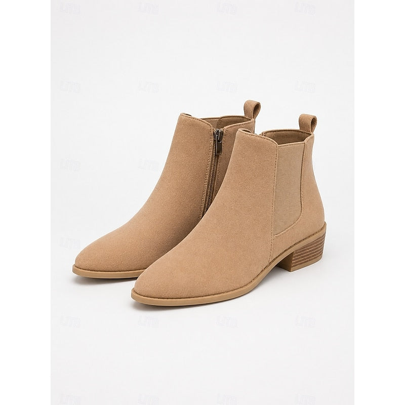 Verenna - Sleek Low Heel Boots For Smart Casual Wear
