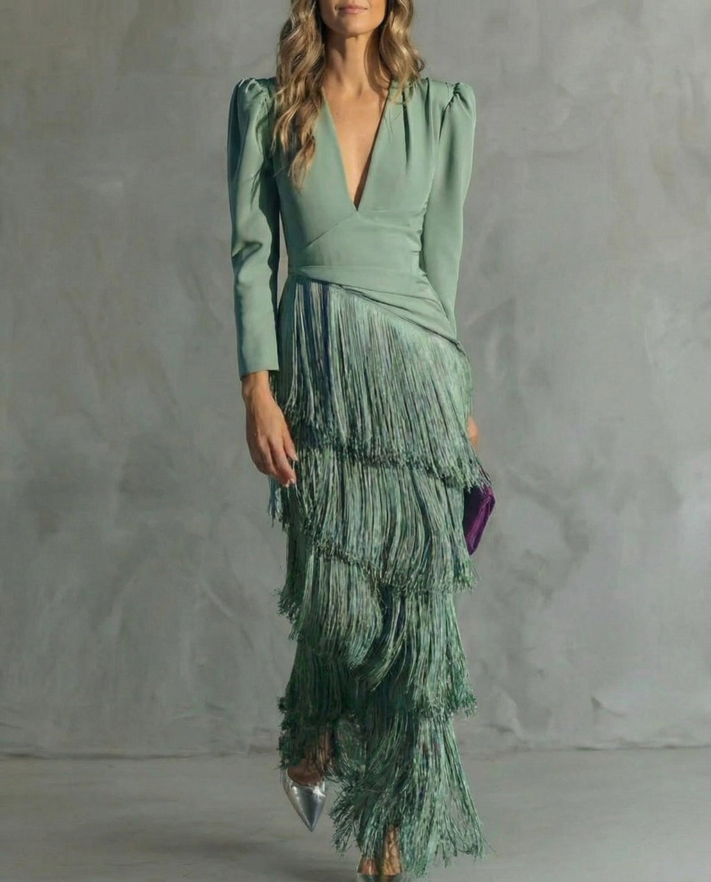 Verrena - Fringe Sleeve Midi Dress Special Occasions — view 2 of 6