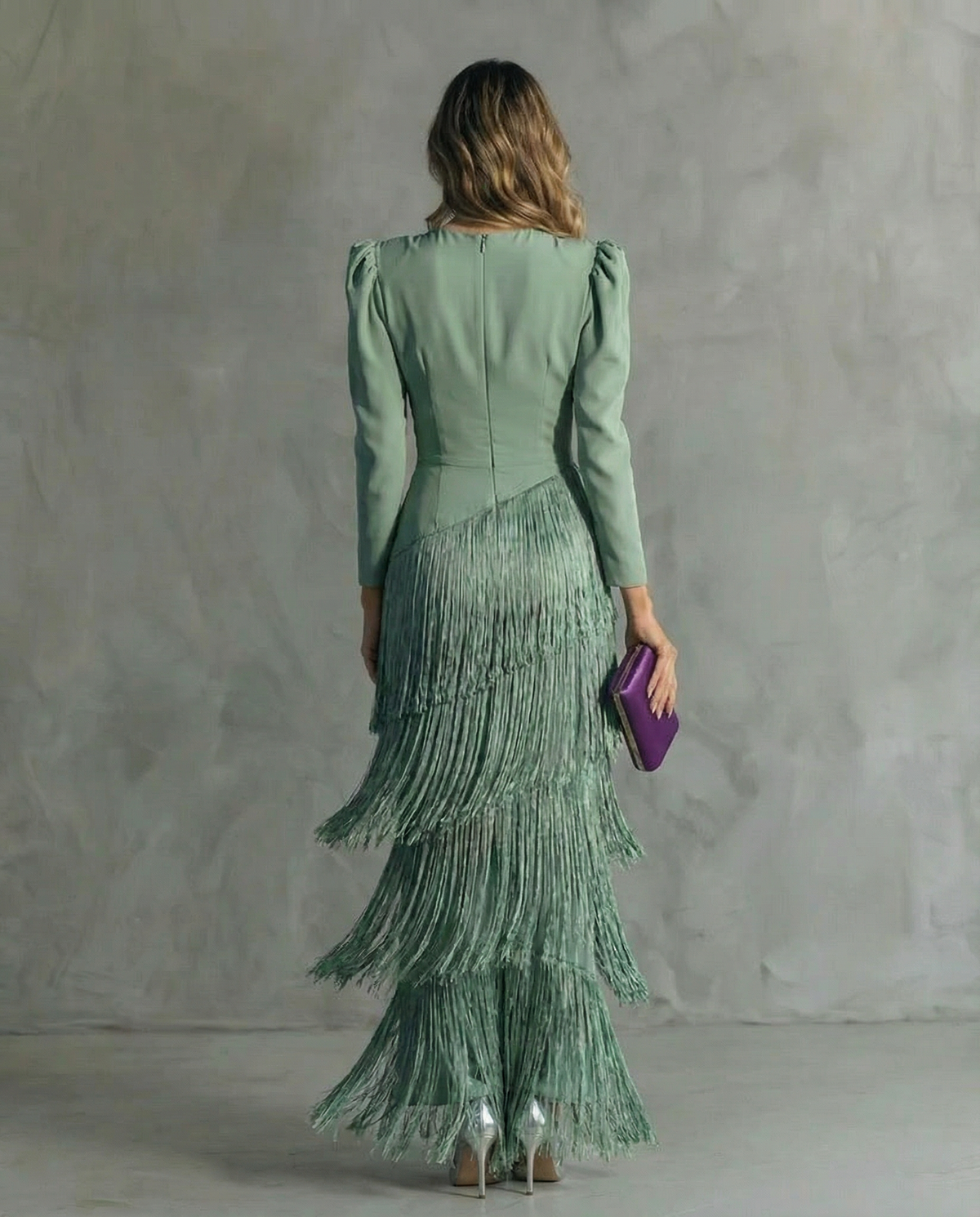 Verrena - Fringe Sleeve Midi Dress Special Occasions — view 5 of 6