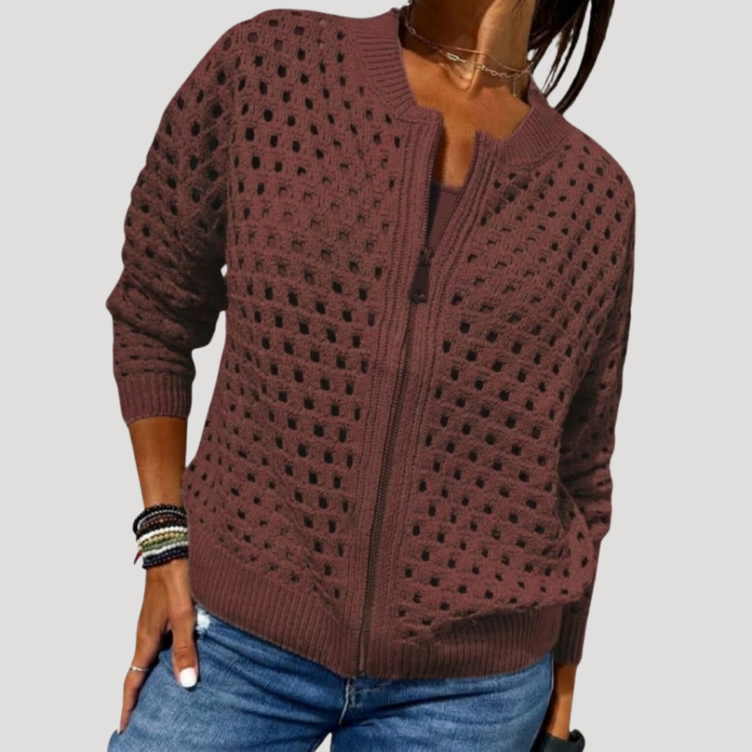 Vesalline - Textured Zip Through Knit Layer — view 3 of 6