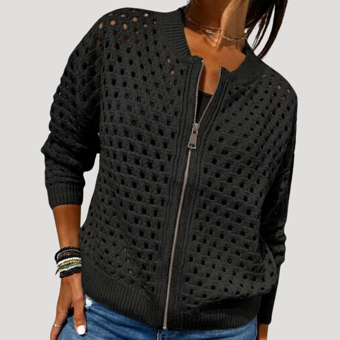 Vesalline - Textured Zip Through Knit Layer — view 4 of 6
