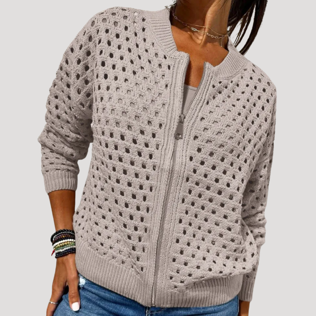 Vesalline - Textured Zip Through Knit Layer — view 5 of 6